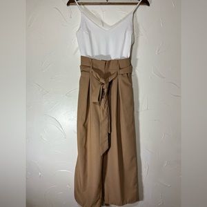 The Clothing Company Tie Waist Colorblock Jumpsuit SZ Small